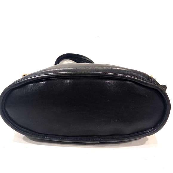 Vintage Coach Slim Black Leather Duffle Tote Shoulder Bag 9060 - Picture 11 of 16